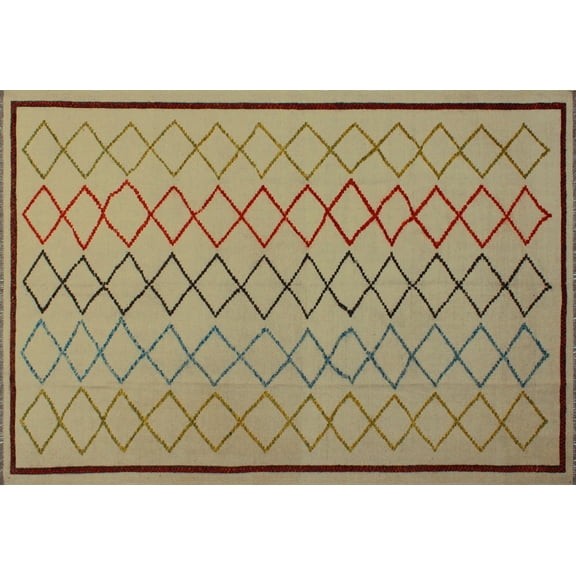 Berjasta Duke Ivory/Orange Rug, 6'9" x 9'9"