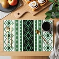 thumbnail image 2 of Green Black Southwest Placemats Set of 8 Farmhouse Aztec Boho Ethnic Art Place Mats Indoor Wipeable Table Mats Washable Cloth Dining Table Placemats for Kitchen Holiday Party Home Decor 13x19 Inch, 2 of 9