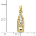 thumbnail image 4 of FB Jewels 14k White and Yellow Two Tone Gold 3D Wave Runner with white Moveable Seat Pendant, 4 of 4