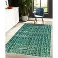 thumbnail image 4 of Modern Decorative Rug, Funky Abstract Style Design of Pixel Look Waving Lines Geometric Themed, Quality Carpet for Bedroom Dorm and Living Room, 6 Sizes, Seafoam, by Ambesonne, 4 of 4