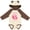 Natural & Brown w Ears, variant on It's my Mommy's 1st Mother's Day Boys or Girls Long Sleeve Baby Bodysuit