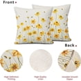 thumbnail image 5 of Spring Summer Floral Pillow Covers 18X18 Inch Set of 2 Coreopsis Daisy Yellow Flowers Bee Decorative Pillow Cases Farmhouse Seasonal Cushion Case Farmhouse Home Decor for Sofa Couch Bedroom Outdoor, 5 of 6