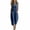 A-Navy, variant on Summer Jumpsuits for Women 100% Cotton Loose Casual Pockets Solid Color Sleeveless Bodysuit with Three-Quarter Pants