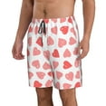 thumbnail image 2 of Disketp Men'S Swim Trunks Hawaiian Breathable Surf Beach Swimsuits Mesh Lining Beach Shorts With Pockets-Pink Hearts1, 2 of 9