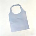 thumbnail image 2 of JGGSPWM Women's Halter Crop Top Padded Backless Workout Halter Tank Tops Trendy Going Out Yoga Sports Gym Clothes Blue Free Size, 2 of 5