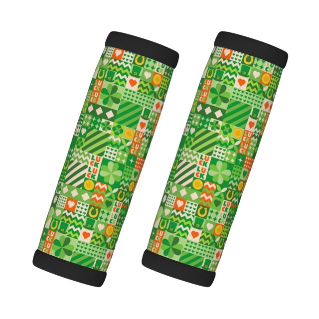 2 fundas para asas de equipaje para maletas - Día de San Patricio. 6 etiquetas identificadoras para maletas, fundas para asas de equipaje, artículos esenciales de viaje para volar. Accesorios para