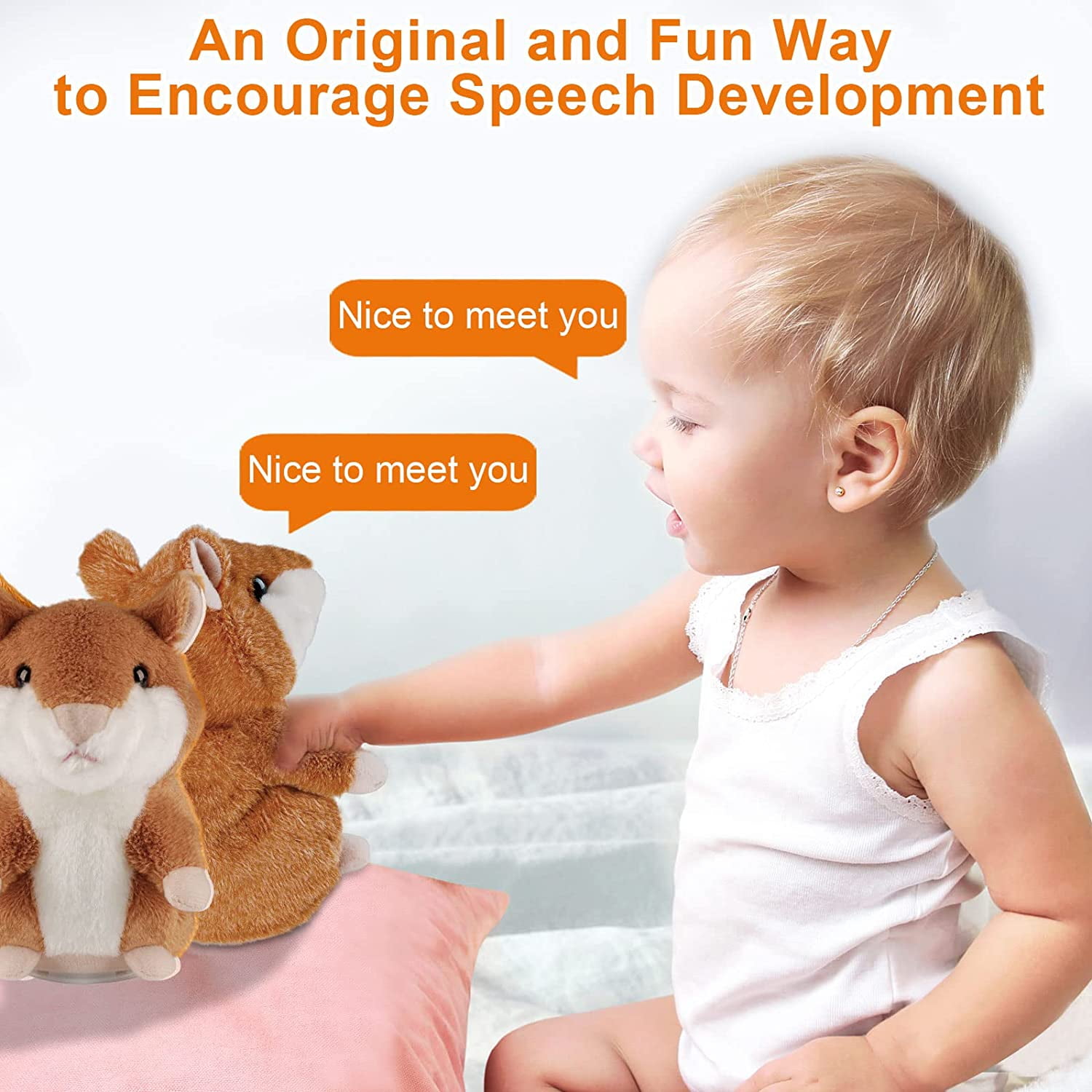Trianu 2 Pack Toddlers Toys for 2 3 Year Old Talking Hamster Repeats What You Say, Talking Interactive Toy Repeating Birthday Gift, Kids Toys for Boys Girls Gifts for 1.5+ Year Old Kids, Baby, Child,