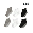 thumbnail image 2 of 6 Pcs Bas pour Enfants avec Bonne Élasticité Confortables à Porter Style Simple Bonne Fabrication Noir Blanc Gris 8-10, 2 of 6