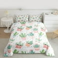 thumbnail image 2 of jejeloiu Cartoon Cactus Full Size Comforter Sets,Kawaii Unicorn Bedding Comforter Set,Green White Pink Bedding Sets For Girls Kids,Luxury Bedroom Decor Reversible,3 Pieces, 2 of 8