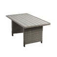 thumbnail image 2 of 59 Inch Outdoor Aluminum Dining Table Gray Faux Wicker Slatted Surface - Saltoro Sherpi, 2 of 5