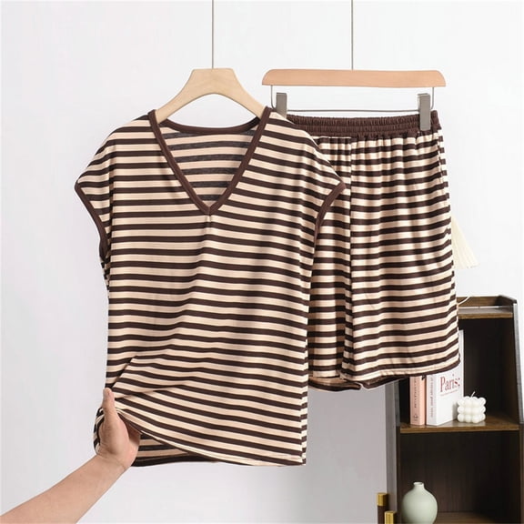 WCJM Women Pajama Sets Pajamas Set for Women Short Sleeve Sleepwear Button Down Pjs Soft 2 Piece Lounge Sets Women's Shorts Short Sleeves Casual Two Piece Pajamas Casual Suit