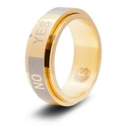 CritSuccess Yes/No Dice Ring Spinner (Size 16 - Stainless Steel - Gold)