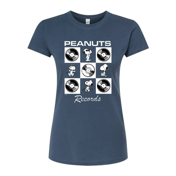 Peanuts - Snoopy Vinyl - Juniors Fitted Graphic T-Shirt