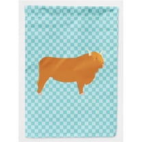 Caroline's Treasures BB7994GF Highland Cow Blue Check Flag Garden Size , Small, multicolor