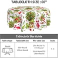 thumbnail image 2 of Nappe de Noël Ronde 60 Pouces Plante Verte Feuille de Baie Rouge Nappe Décorative Lavable Résistante aux Plis et aux Taches Polyester Couverture de Table de Fête Dîner Pique-Nique, 2 of 6