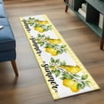 thumbnail image 3 of Summer Lemon 2'x6' Runner Rugs for Hallway Kitchen Bedside Non Slip, Farmhouse Fruits Birds Leaves Plants Yellow Plaid Entryway Rug Runners with Rubber Backing, Long Carpet Runner for Laundry Room, 3 of 8