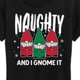 thumbnail image 3 of Instant Message - Naughty And I Gnome It - Women's Short Sleeve Graphic T-Shirt, 3 of 6