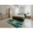 thumbnail image 5 of Ahgly Company Machine Washable Indoor Square Transitional Deep-Sea Blue Area Rugs, 6' Square, 5 of 7