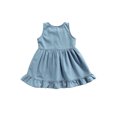 thumbnail image 2 of ITFABS Robe pour Enfants, Filles Couleur Unie Col Rond Sans Manches une-Pièce, 2 of 8