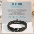 thumbnail image 5 of To My Man Straighten Your Crown Bracelet for Husband Boyfriend Mens Braided Leather Bracelets Valentine Birthday Christmas Gifts for Him, 5 of 7
