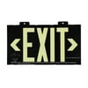 Glo Brite Eco Exit S50 Steel Framed Exit Signs, Double, Green Frame/Glow Text