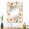 thumbnail image 1 of Designart "Sketching Tropical Seashells II" Abstract Wall Mirror, Printed Beige Wall Mirror, Nautical Bathroom Wall Mirror, Decorative Abstract Mirror - 24x32 Inch, 1 of 5