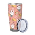 thumbnail image 2 of Goofa Rabbit So Cute for 20 oz Skinny Tumbler Stainless Steel Coffee Mug Slim Vacuum Insulated Travel Cup Car Cup-Straw Three-piece Set, 2 of 8
