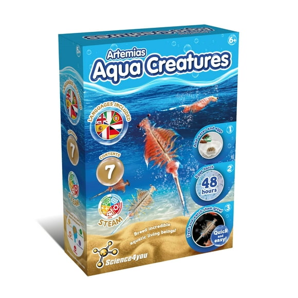 Science4you Créatures Marines Aquatiques Artemias (Famille Triops) - Faites Pousser Votre Propre Kit de Dragons d'Eau, Œufs Aqua Inclus, Kit Scientifique pour Enfants de 6 7 8+, Jeu Scientifique, Jouet et Cadeau pour Garçons et Filles de 8+ Ans