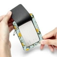 thumbnail image 7 of Square PU Leather 2 Pack Travel Tag - Bag Tag - Suitcase Tag with Privacy Cover and Stainless Steel Ring - Suitable for Travel, Backpack, and Handbag Oranges in Bloom, 7 of 7