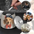 thumbnail image 4 of Yayeee Ashtray with Lid for Cigarette Smokeless Stainless Steel Home Ash Holder, Yellow Dog Artist, 4 of 7