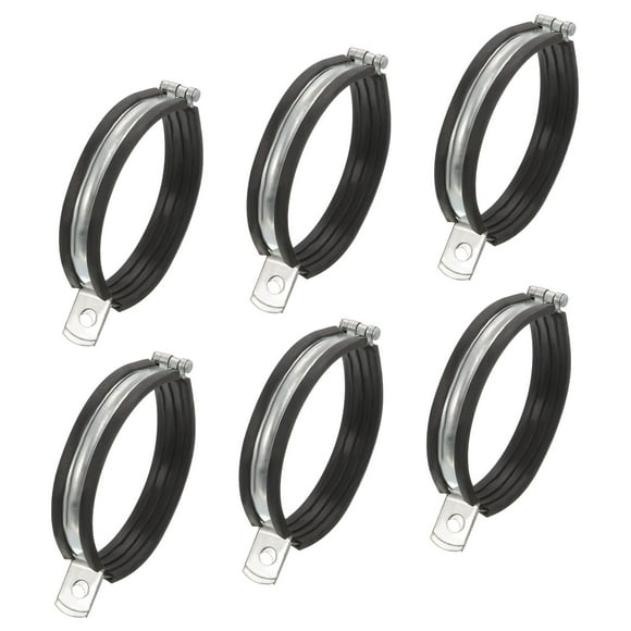Unique Bargains 6Pack Split Ring Hanger Pipe Strap Rubber Cushion Pipe Support Fit for 4'