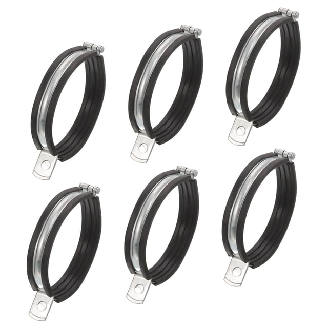 Unique Bargains 6Pack Split Ring Hanger Pipe Strap Rubber Cushion Pipe Support Fit for 4'