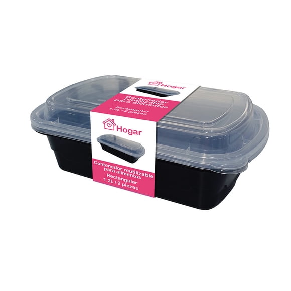 Contenedor Prichos Rectangular Reutilizables 1.1 LT 2 piezas