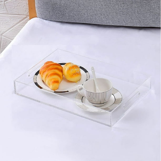 Group Vertical Acrylic Tray with Handles Clear Serving Tray16x12x2