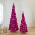 thumbnail image 2 of Northlight 4' Pre-Lit Pink Tinsel Pop-Up Artificial Christmas Tree, Clear Lights, 2 of 7
