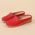 thumbnail image 6 of Mepaouo Mules for Women Comfortable Dressy Round Toe Wedge Slides Clogs Backless Slip on Work Loafers, 6 of 8