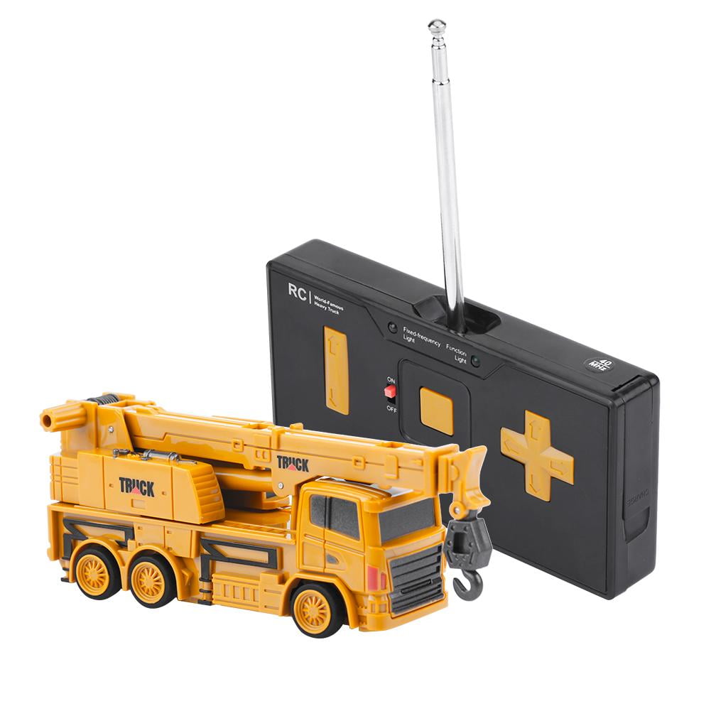 Tebru Remote Control Excavator Truck Digger Toy RC Crane Mini