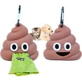 thumbnail image 1 of Dispensador portátil de bolsas para excrementos de perro (2 unidades), con mosquetón, de silicona, para desechos de mascotas al aire libre., 1 of 5