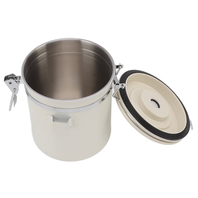 Stainless Steel Canister, Container Airtight Coffee Storage For Beans Or Ground Coffee, Valve Filters, Freshness Calendar, Large Coffee Holder Cup