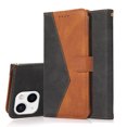 thumbnail image 1 of For Iphone 15 Dual-Color Stitching Leather Phone Case(Black Brown),iPhone 15 Pro Max, 1 of 6