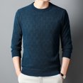 thumbnail image 2 of uikmnh Male Autumn and Winter Round Neck Casual Knit Versatile Fashion Soft Men's Sweater Casual Jacquard Bottom Sweater(Size:M), 2 of 6