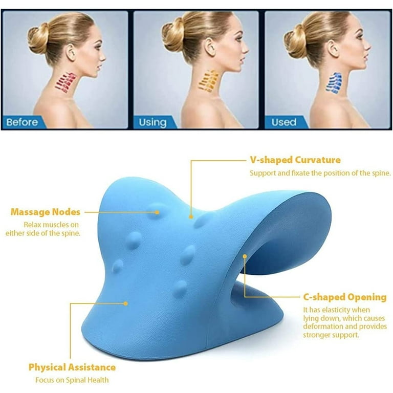 Neck and Shoulder Relaxer, Neck Stretcher, Cervical Traction Device for  Cervical Pain Relief and Cervical Alignment, Chiropractic Pillow,Neck