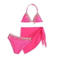 thumbnail image 7 of Staki Girls' Bikini Sets Girls 3 Piece Bikini Set with Beach Skirt Floral Leopard Padded Swimsuit for Teen Girls 7Y 8Y 9Y(Hot Pink,9-10 Years), 7 of 7
