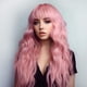thumbnail image 5 of Pelucas Rosadas Pelucas Rizadas para Anime Cosplay Mujeres Pelucas Largas con Flequillo Rosa para Fiesta Pelucas Fiesta de Halloween, 5 of 10