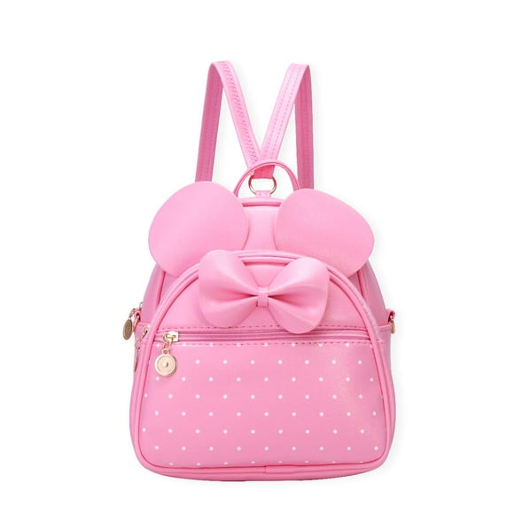KL928 Mini mochila linda con lunares y lazo para niñas, mochilas pequeñas, bolso de hombro convertible, bolso para mujer