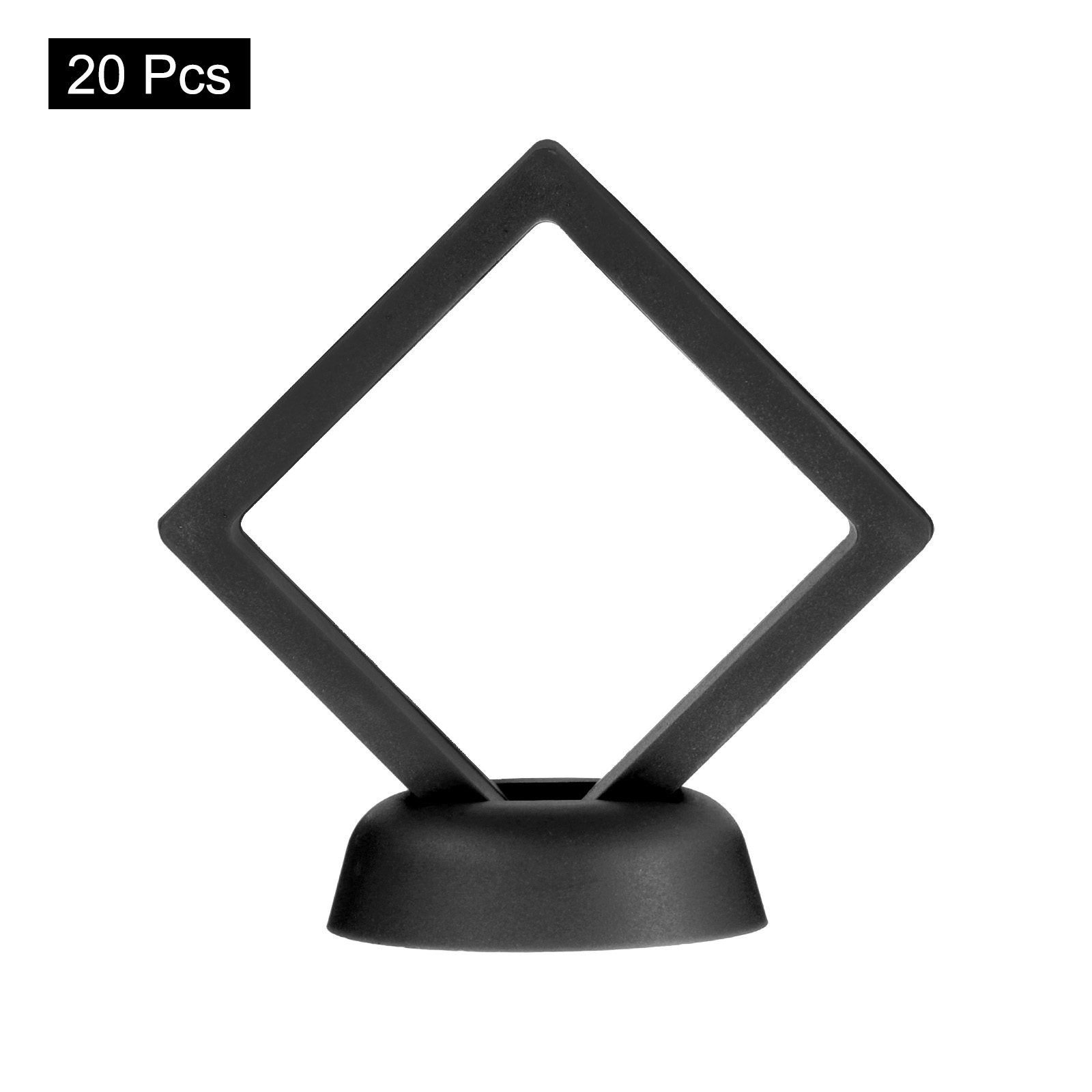 Unique Bargains 20Pcs Elegant 3D Floating Display Case 2.76" x 2.76" x 0.8" Black