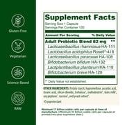 Flora - Adult's Probiotic Blend, Six Adult-Specific Strains, Gluten Free, Raw Probiotic with 17 Billion Cells, 120 Vegetarian Capsules