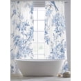 thumbnail image 6 of Blue White Flowers Semi Sheer Curtains 96 Inch Length 2 Panels Set, Spring Summer Floral Botanical Sheer Kitchen Curtain Privacy Voile Window Curtain for Living Room Bedroom Rod Pocket Drapes, 6 of 7
