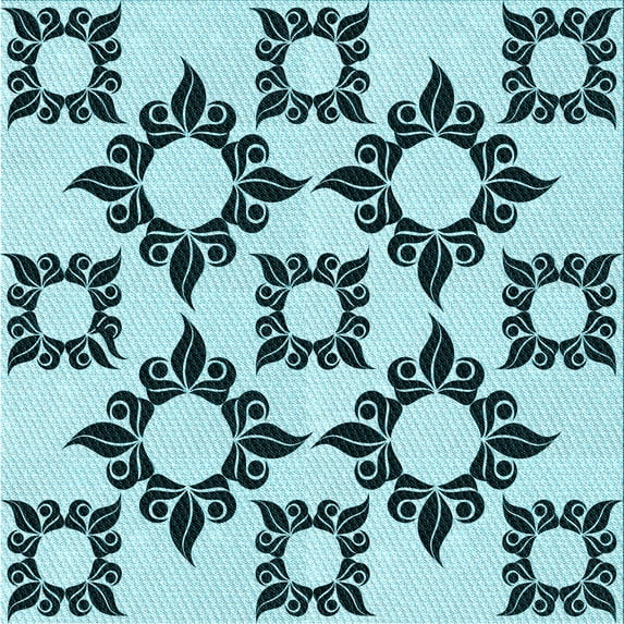 Ahgly Company Machine Washable Indoor Square Transitional Electric Blue Area Rugs, 8' Square