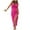 DT-Hot Pink, variant on Women's Solid Color High-Slit Maxi Dress, Sleeveless, Casual Beach & Evening Wear, Lightweight Rayon Blend, Fit & Flare, Contrast Hem